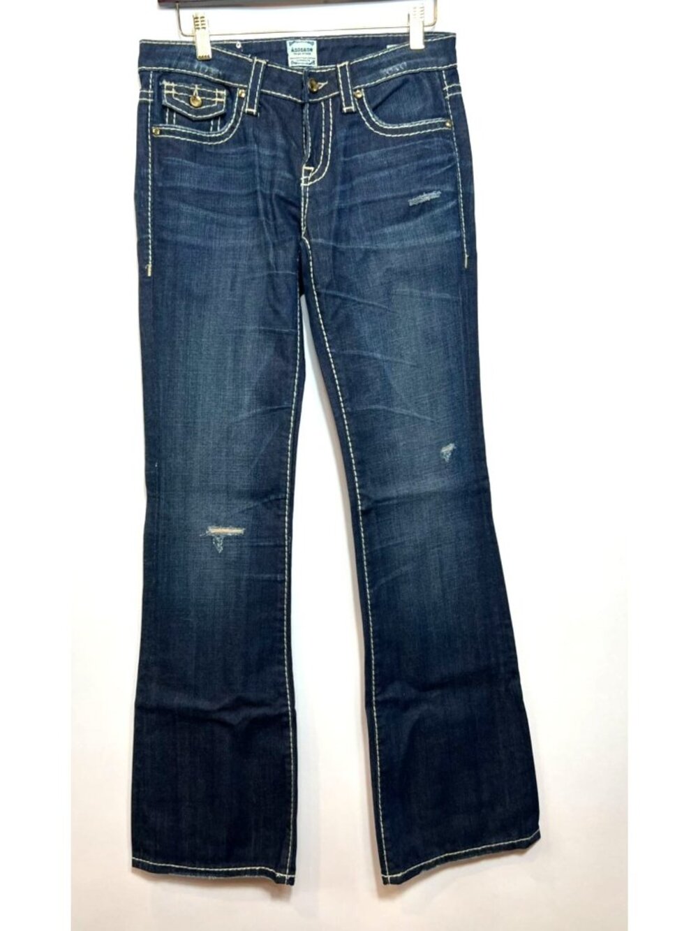 Anoname Joelle Boot Denim Jeans Dark Wash With Jeweled Button Accents Size 27